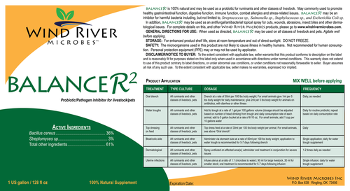 BalanceR2 - Antifungal & Livestock Probiotic - Wind River Microbes - Organic Microbes and Fertilizers for Plants, Trees, and Animals. Made in the USA.