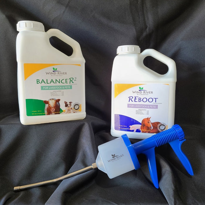 Wind River Microbes Drench Gun - Wind River Microbes - Organic Microbes and Fertilizers for Plants, Trees, and Animals. Made in the USA.